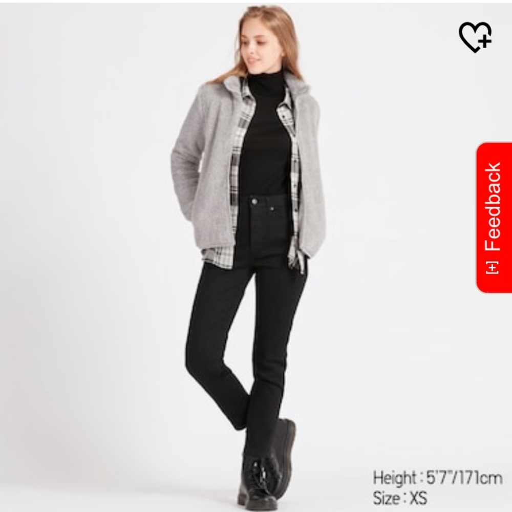 Women’s Fluffy Yarn Fleece Uniqlo Jacket Grey